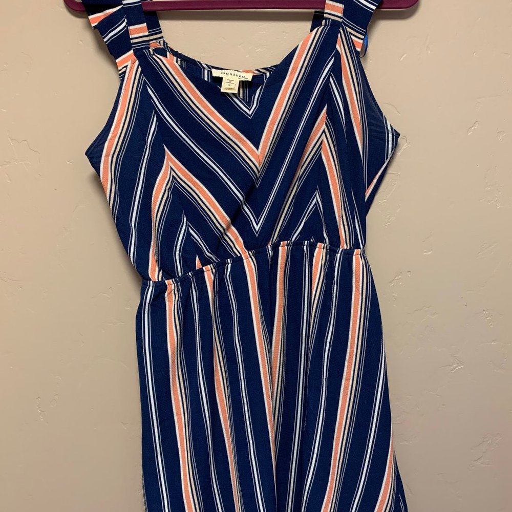 MONTEAU LA GORGEOUS LATINA PINSTRIPE CUTIE DRESS